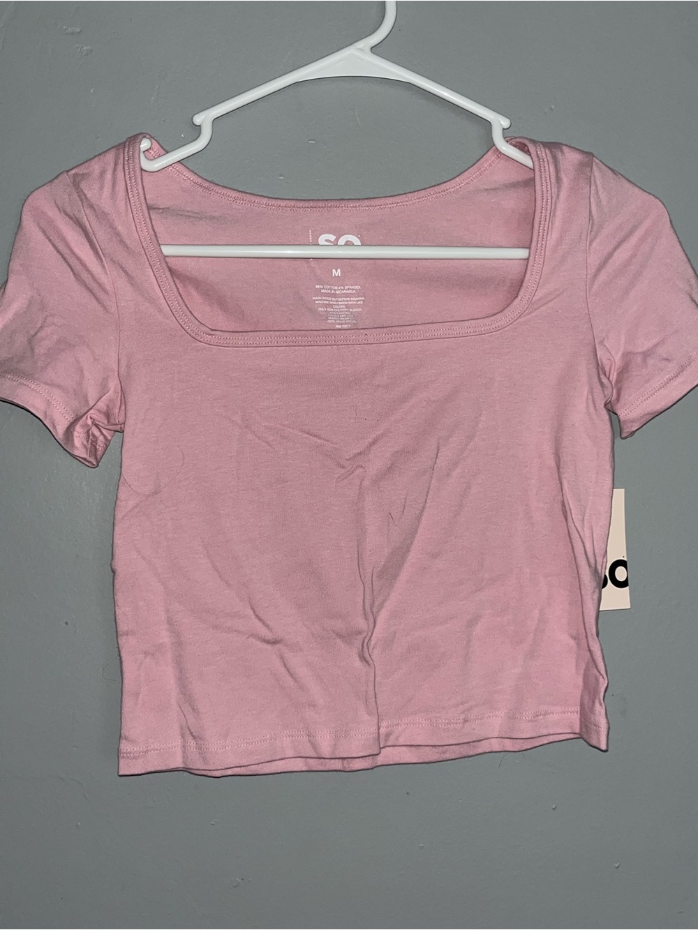 Set of Two Pink and Blue Square Neck Crop Top
